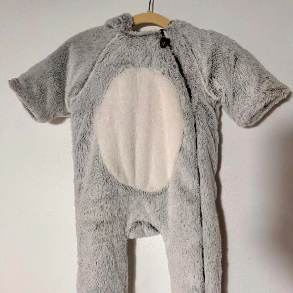 Minoti Baby unisex gray penguin Fuzzy Snowsuit Size 3-6 Months
